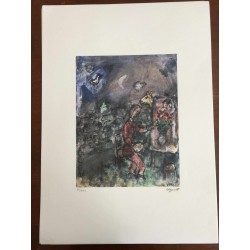 Chagall Marc Litografia cm 50x70 con autentica edizione SPADEM firma matita