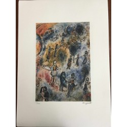 Chagall Marc Litografia cm 50x70 con autentica edizione SPADEM firma matita