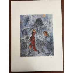 Chagall Marc Litografia cm 50x70 con autentica edizione SPADEM firma matita