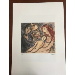 Chagall Marc Litografia cm 50x70 con autentica edizione SPADEM firma matita