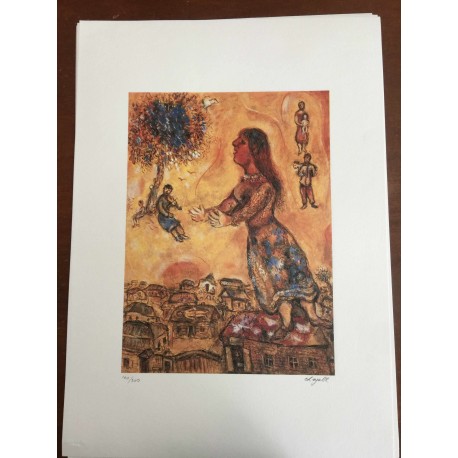 Chagall Marc Litografia cm 50x70 con autentica edizione SPADEM firma matita