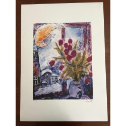 Chagall Marc Litografia cm 50x70 con autentica edizione SPADEM firma matita