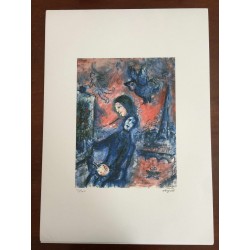 Chagall Marc Litografia cm 50x70 con autentica edizione SPADEM firma matita