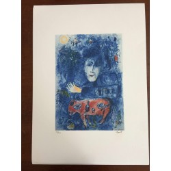 Chagall Marc Litografia cm 50x70 con autentica edizione SPADEM firma matita