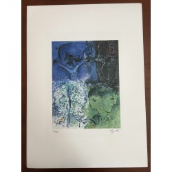 Chagall Marc Litografia cm 50x70 con autentica edizione SPADEM firma matita