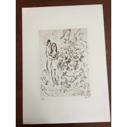 Chagall Marc Litografia cm 50x70 con autentica edizione SPADEM firma matita