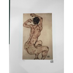 Egon Schiele Litografia cm 50x70 con autentica - ediz. SPADEM - timbro artista