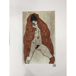 Egon Schiele Litografia cm 50x70 con autentica - ediz. SPADEM - timbro artista