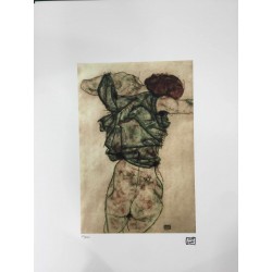 Egon Schiele Litografia cm 50x70 con autentica - ediz. SPADEM - timbro artista