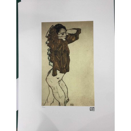 Egon Schiele Litografia cm 50x70 con autentica - ediz. SPADEM - timbro artista