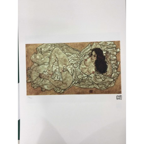 Egon Schiele Litografia cm 50x70 con autentica - ediz. SPADEM - timbro artista