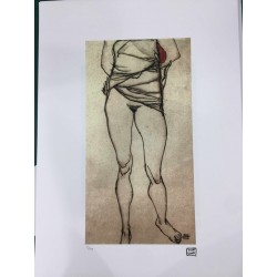 Egon Schiele Litografia cm 50x70 con autentica - ediz. SPADEM - timbro artista