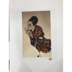 Egon Schiele Litografia cm 50x70 con autentica - ediz. SPADEM - timbro artista