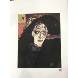 Egon Schiele Litografia cm 50x70 con autentica - ediz. SPADEM - timbro artista