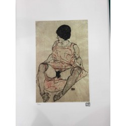 Egon Schiele Litografia cm 50x70 con autentica - ediz. SPADEM - timbro artista