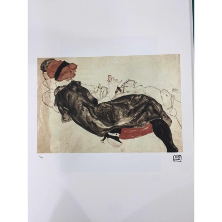 Egon Schiele Litografia cm 50x70 con autentica - ediz. SPADEM - timbro artista