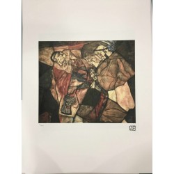 Egon Schiele Litografia cm 50x70 con autentica - ediz. SPADEM - timbro artista