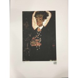 Egon Schiele Litografia cm 50x70 con autentica - ediz. SPADEM - timbro artista