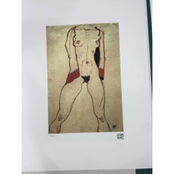 Egon Schiele Litografia cm 50x70 con autentica - ediz. SPADEM - timbro artista