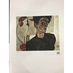 Egon Schiele Litografia cm 50x70 con autentica - ediz. SPADEM - timbro artista