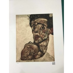 Egon Schiele Litografia cm 50x70 con autentica - ediz. SPADEM - timbro artista