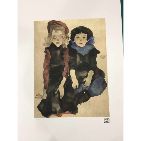 Egon Schiele Litografia cm 50x70 con autentica - ediz. SPADEM - timbro artista