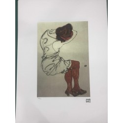 Egon Schiele Litografia cm 50x70 con autentica - ediz. SPADEM - timbro artista