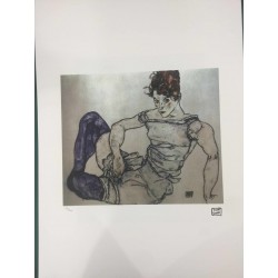 Egon Schiele Litografia cm 50x70 con autentica - ediz. SPADEM - timbro artista