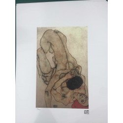 Egon Schiele Litografia cm 50x70 con autentica - ediz. SPADEM - timbro artista