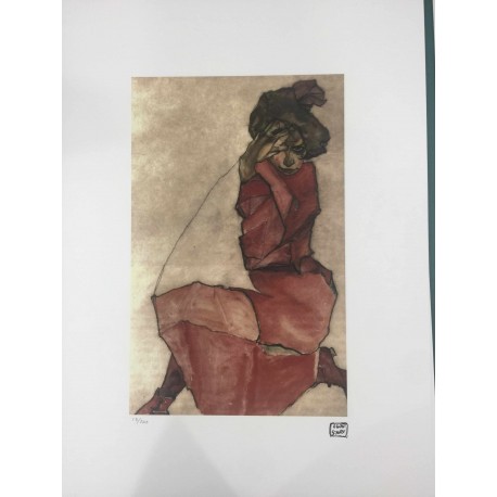 Egon Schiele Litografia cm 50x70 con autentica - ediz. SPADEM - timbro artista