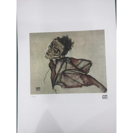 Egon Schiele Litografia cm 50x70 con autentica - ediz. SPADEM - timbro artista