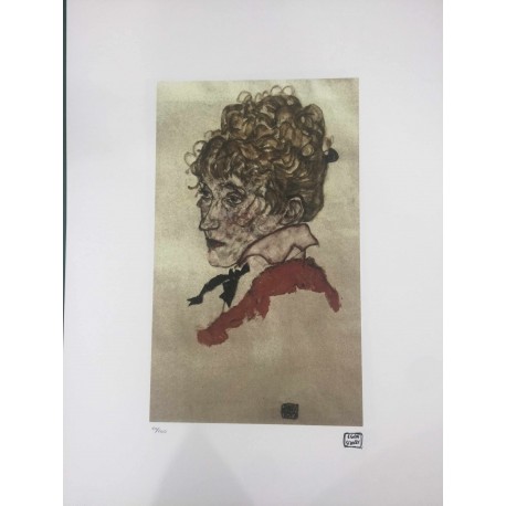 Egon Schiele Litografia cm 50x70 con autentica - ediz. SPADEM - timbro artista