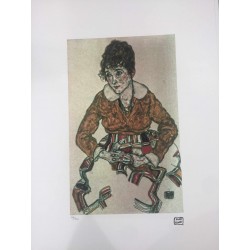 Egon Schiele Litografia cm 50x70 con autentica - ediz. SPADEM - timbro artista