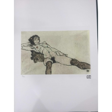 Egon Schiele Litografia cm 50x70 con autentica - ediz. SPADEM - timbro artista