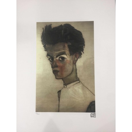 Egon Schiele Litografia cm 50x70 con autentica - ediz. SPADEM - timbro artista