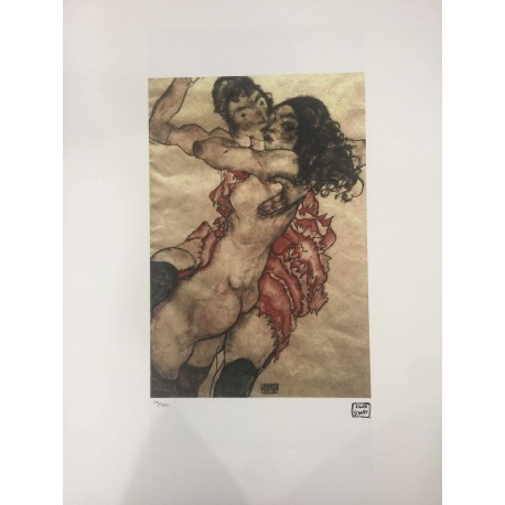 Egon Schiele Litografia cm 50x70 con autentica - ediz. SPADEM - timbro artista