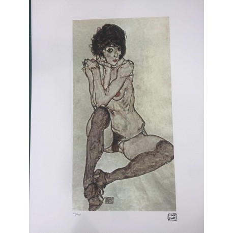 Egon Schiele Litografia cm 50x70 con autentica - ediz. SPADEM - timbro artista