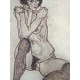 Egon Schiele Litografia cm 50x70 con autentica - ediz. SPADEM - timbro artista