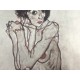 Egon Schiele Litografia cm 50x70 con autentica - ediz. SPADEM - timbro artista