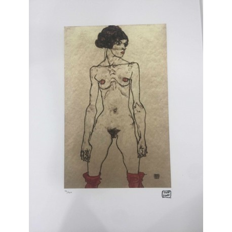 Egon Schiele Litografia cm 50x70 con autentica - ediz. SPADEM - timbro artista