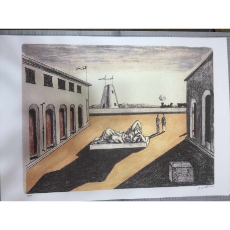 Giorgio De Chirico litografia 50x70 con certificato