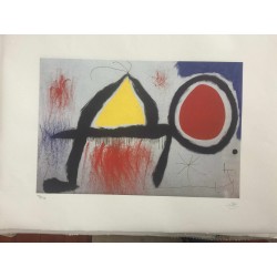 Joan Miro Litografia Spadem su carta Arches cm 56x76 con certificato