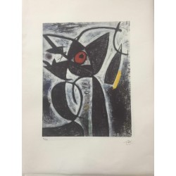 Joan Miro Litografia Spadem su carta Arches cm 56x76 con certificato