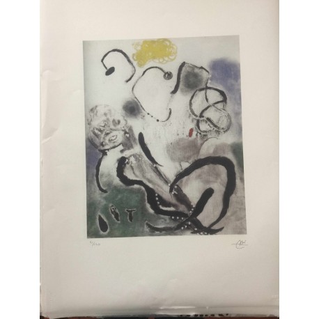 Joan Miro Litografia Spadem su carta Arches cm 56x76 con certificato