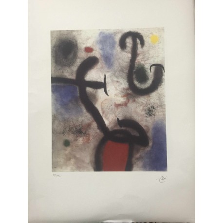 Joan Miro Litografia Spadem su carta Arches cm 56x76 con certificato