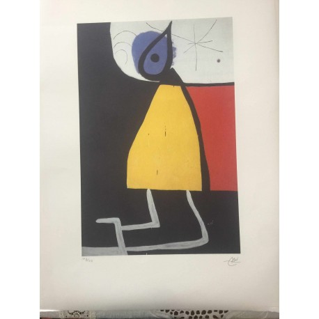 Joan Miro Litografia Spadem su carta Arches cm 56x76 con certificato