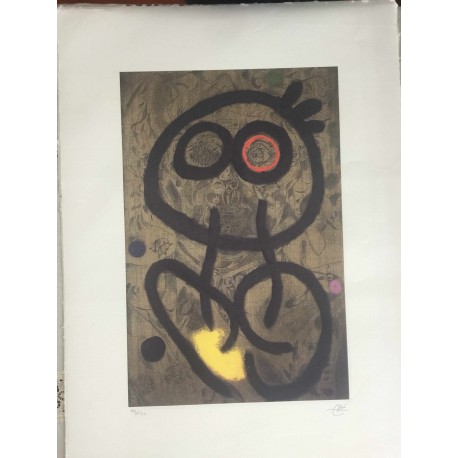 Joan Miro Litografia Spadem su carta Arches cm 56x76 con certificato