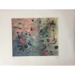 Joan Miro Litografia Spadem su carta Arches cm 56x76 con certificato