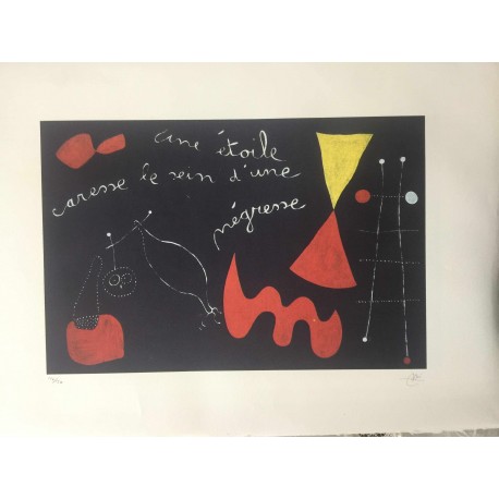 Joan Miro Litografia Spadem su carta Arches cm 56x76 con certificato