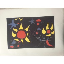 Joan Miro Litografia Spadem su carta Arches cm 56x76 con certificato